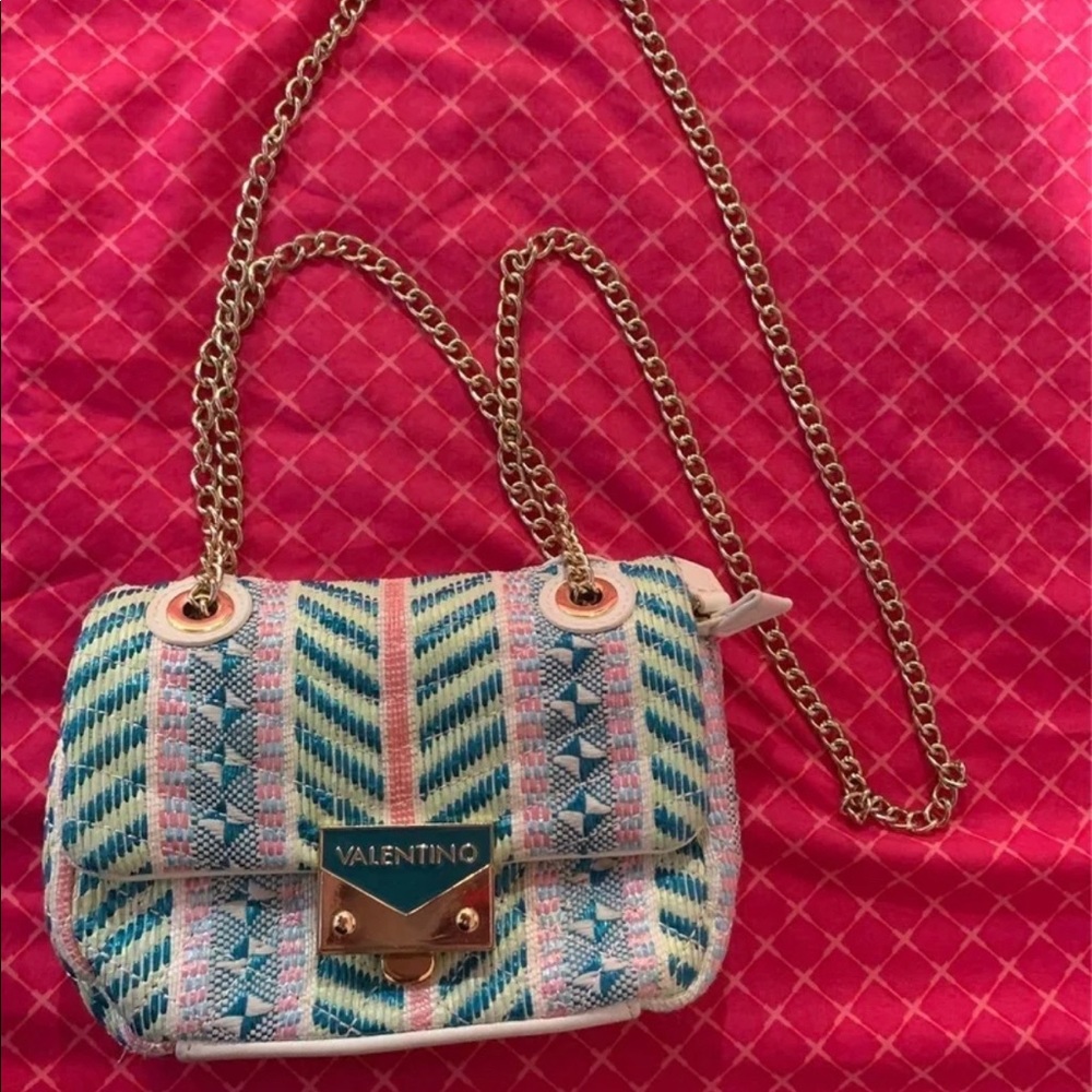 Valentino Authentic Tweed Crossbody Purse